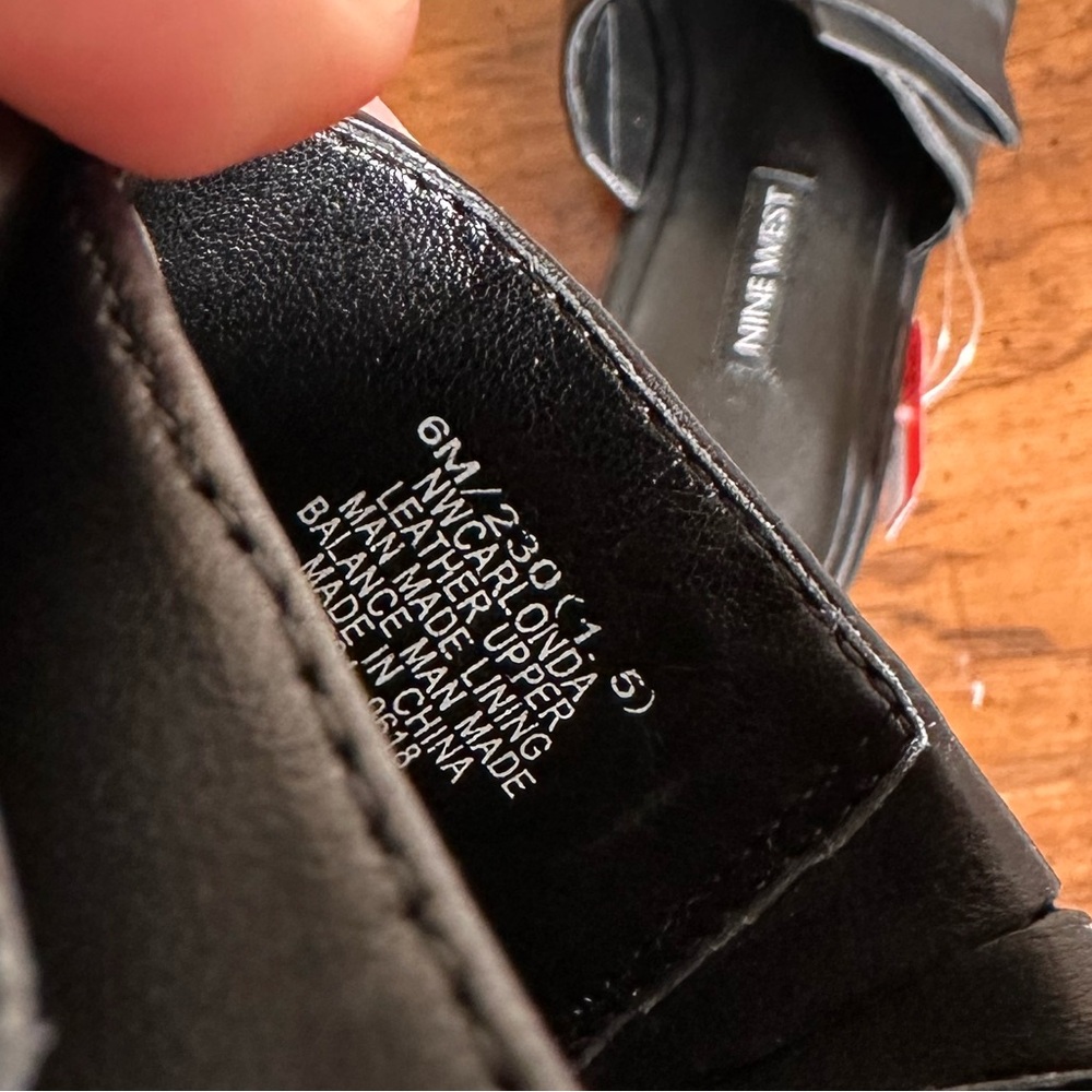 Nine West Black Slide Sandals with Gold Pin Accent - Picture 5 of 5